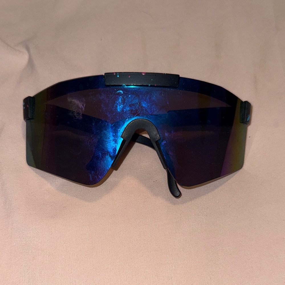 Blue Reflective Sports Sunglasses